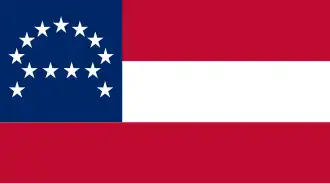 De vlag van het Army of Northern Virginia onder het bevel van Robert E. Lee [1]