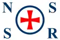 Vlag van Noorse Reddingsvereniging ter Zee (Norsk Selskab til Skipbrudnes Redning).