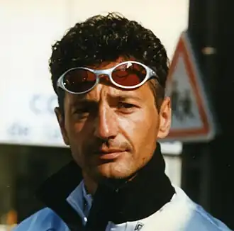 Flavio Vanzella als renner van La Française des Jeux tijdens Parijs-Nice 1997