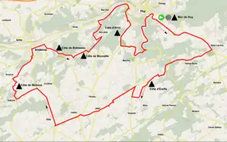 Routekaart van de Waalse Pijl 2014