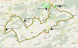Routekaart van de Waalse Pijl 2015