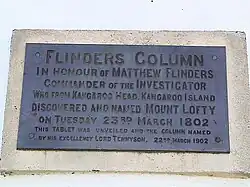 Flinders Column plaquette, van 1902