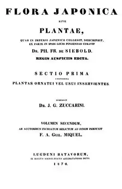 Titelpagina van de Flora Japonica van Von Siebold & Zuccarini