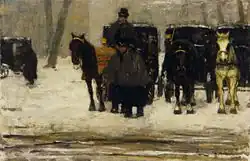 Huurkoetsen in de sneeuw