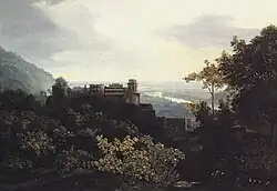 Castle Heidelberg and town viewed from the East, 1815