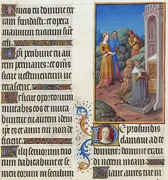 Psalm 130 uit Les Très Riches Heures du duc de Berry, Folio 70r (Musée Condé, Chantilly)