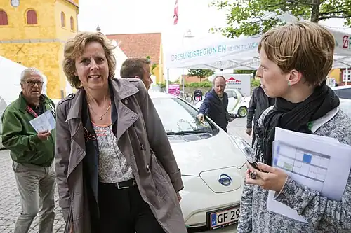 2013 - EU’s klimaatcommissaris Connie Hedegaard op weg naar Øresundshuset