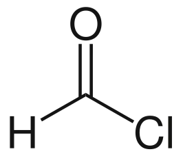 Structuurformule van formylchloride