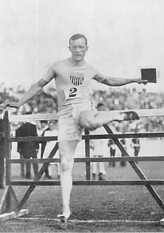 Smithson tijdens een training in 1908