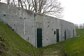 Achterkant kazemat met pantserfront