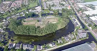 Fort bij De Kwakel vanuit de lucht gezien; 2015.