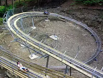 Een Alpine Coaster in het Duitse attractiepark Fort Fun Abenteuerland.