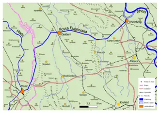 Gepland verloop op een moderne kaart