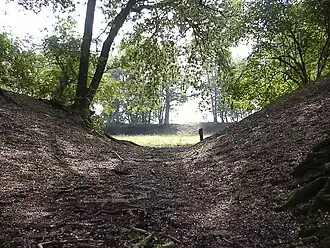 Gezicht op de ingang van schans 6