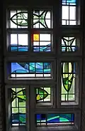 Detail glas-in-loodraam Kapel St. Antonius van Paduakerk Maastricht (1952).