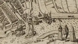 De enige steun die Jacoba van Beieren had tijdens het beleg, was die van de vloot onder leiding van Willem van Brederode, die in de haven lag.