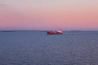 Een vrachtschip op het Skagerrak