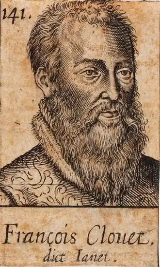 Portret van François Clouet, 16e eeuw, door Léonard Gaultier, Bibliothèque nationale de France, Parijs