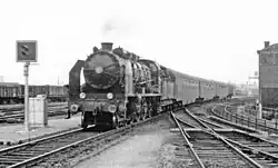Stoomtrein in Caen in 1956