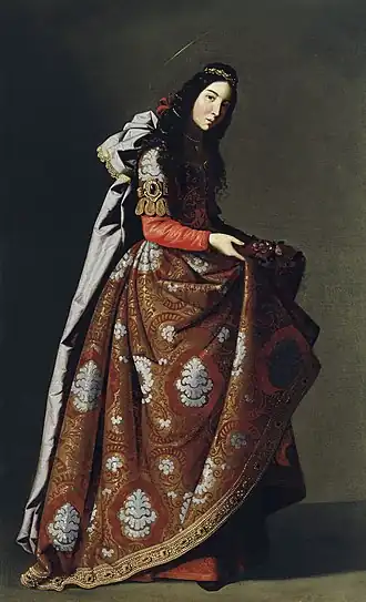 Francisco de Zurbarán: Sint Casilda afgebeeld in Spaanse hofkledij (1630-1635)