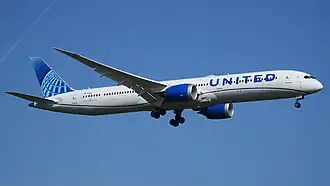Een Boeing 787-10 van United Airlines