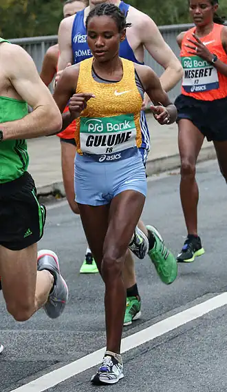 Tijdens de marathon van Frankfurt in 2015