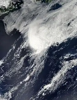 Foto of weerkaart van orkaan