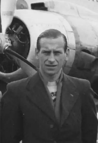 Frans Pauwels in 1946 op weg naar de Ronde Van Spanje