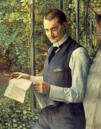 Franz Koenigs geschilderd door zijn schoonvader Leopold von Kalckreuth (1855–1928)