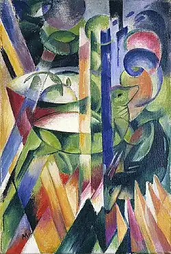 Kleine berggeiten, 1914, voorbeeld van zijn latere abstracte werk.