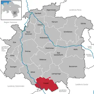 Kaart van Freden (Leine)