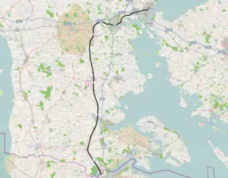 Spoorlijn Fredericia - Padborg op de kaart