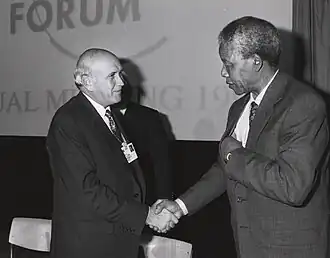 Frederik de Klerk en Nelson Mandela