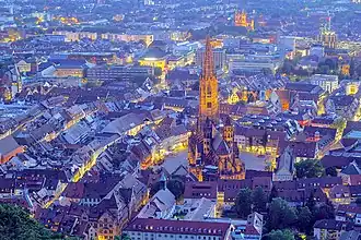 Freiburger Münster van boven gezien