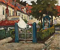 Bloementuin in een hofje