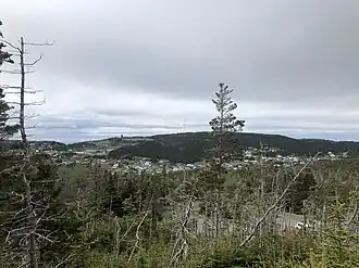 Het dorp gezien vanaf Castle Hill (2023)