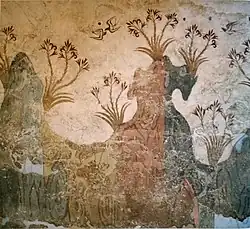 Lentelandschap fresco in Akrotiri uit de bronstijd