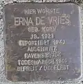 Stolperstein bij Erna's geboortehuis te Kaiserslautern