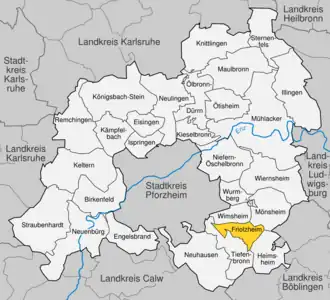 Kaart van Friolzheim