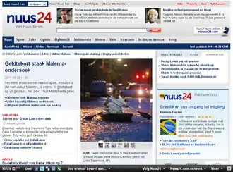 Voorblad Nuus24 (Afrikaans) in 2011