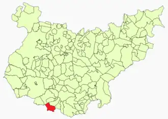 Kaart van Fuentes de León