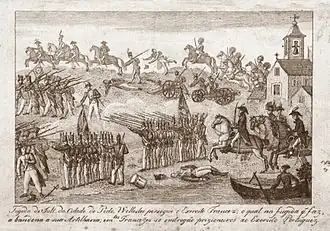 Portugese en Britse troepen in de achtervolging op het Franse leger