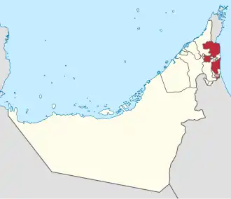 Kaart van Al-Fujayrah