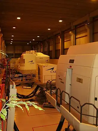 Vliegsimulatoren bij de CAE Oxford Aviation Academy Brussels.