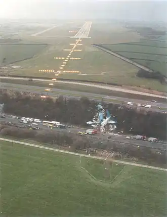 Luchtfoto van de plaats van de crash
