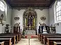 Het interieur van de Sint-Marcuskerk met het hoofdaltaar