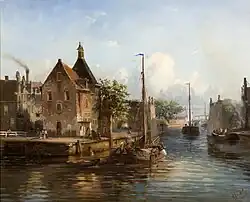 Albert Jurardus van Prooijen (1850): Het Kleine Poortje na de sloop van de Drenkelaarspijpen gezien vanuit de stad