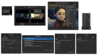 GNOME Videos 3.34 met voorkeurinstellingen
