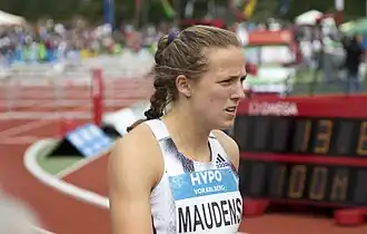 Hanne Maudens tijdens de Hypomeeting van 2019, Götzis.