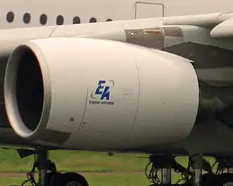 Een Engine Alliance GP7200 aan de Airbus A380